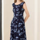 Mingshilu printed dress for women in summer 2025 new round neck thin waist mid-length skirt sleeveless fashion
