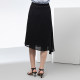 Famous teacher road asymmetrical A-line skirt for women's summer new natural waist midskirt black commuting elegant