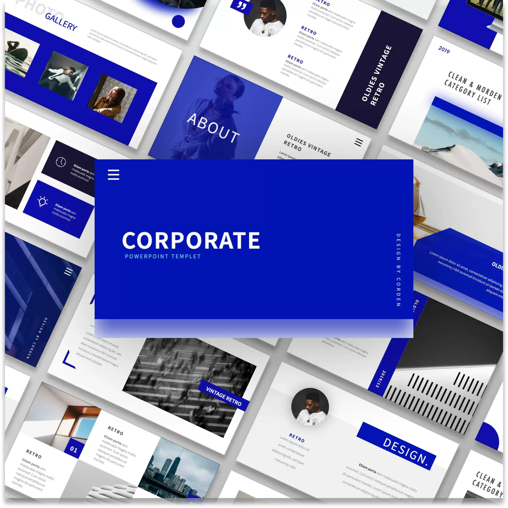 极简蓝色欧美ppt英文精选模板keynote深色创意小众