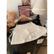 Korean sweet pleated skirt for women 2025 spring and summer new lace spliced ​​lace anti-exposure A-line skirt
