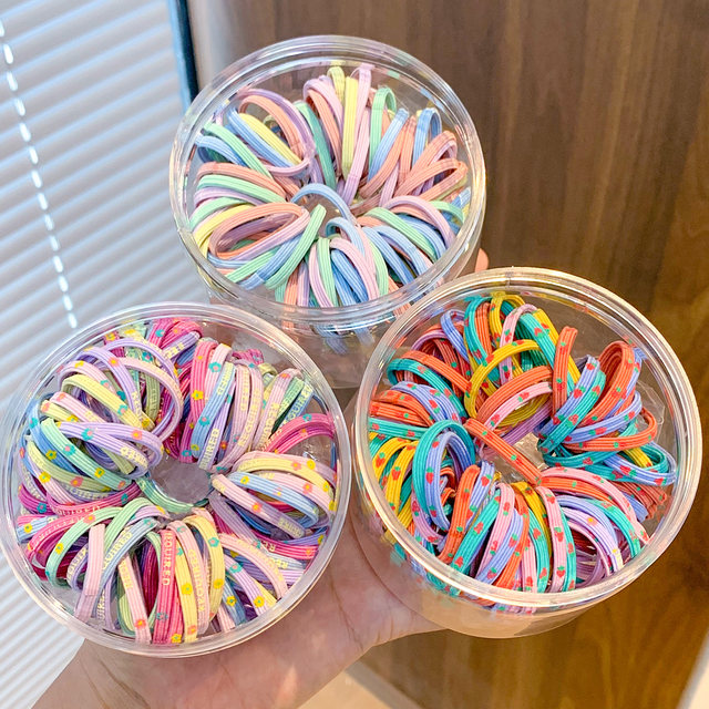 Children's rubber band high elastic hair ring baby durable hair rope good elasticity girl's head tie without hurting hair ponytail hair accessories
