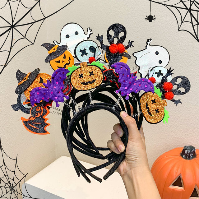 Halloween headbands funny devil headdress skull ghost pumpkin headband party dress up props party hair accessories