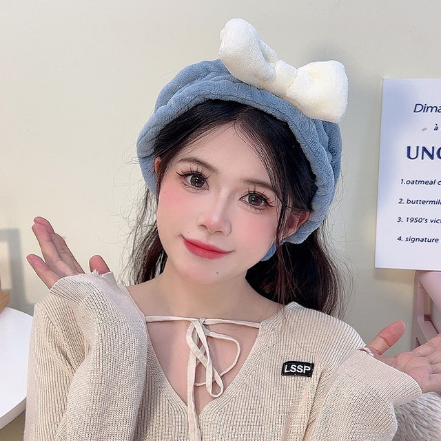 The new bow of the noodles ishing the face with a band of the boys and girls commonly lovely plush toiletry, makeup head holes
