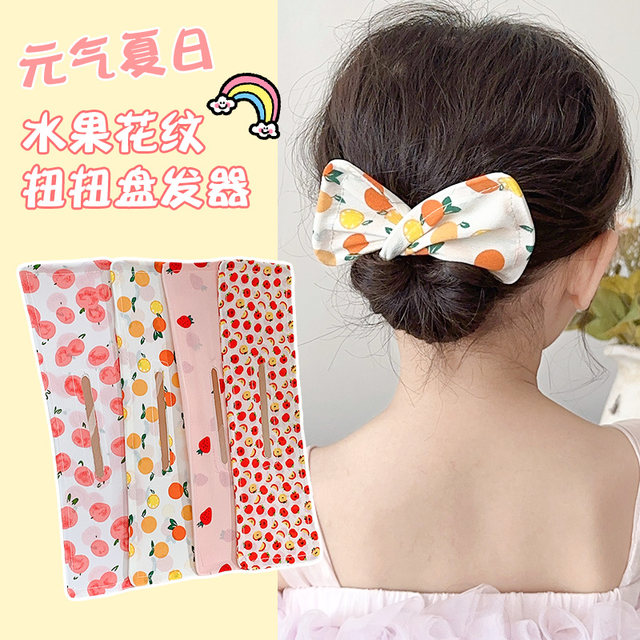 Lazy magic bow twisted chuck hair clip 2025 new children's bun artifact flower bud head dress hair clip