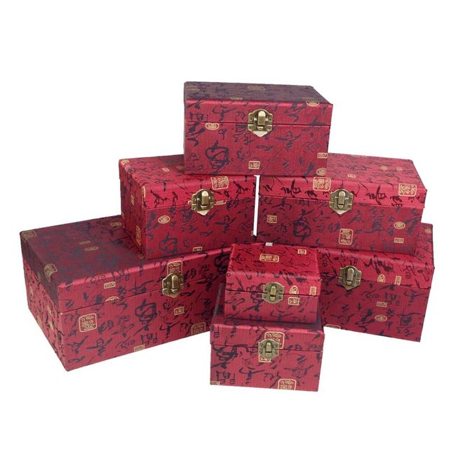 New wooden brocade box, large-sized cultural relics jade jewelry box, ornaments, collection gift packaging box