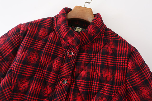 2023 autumn and winter middle-aged and elderly mothers' clothing for women new style standing collar button short-sleeved cotton coat