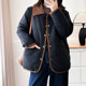 Large size 2024 autumn and winter new cotton jacket for women short small corduroy lapel light and warm cotton jacket