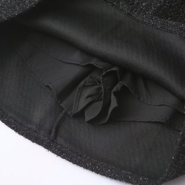 Retro small fragrance style elastic waist bright silk short skirt 200 fat mm spring and autumn Korean version A-line skirt large size versatile skirt