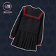 Original basic black and red three-book long-sleeved sailor suit Japanese bad mid-length skirt jk uniform set