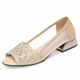 Fish Mouth Sandals Women's 2025 New Summer Mesh Hollow Genuine Leather Soft Sole Middle-aged Mother's Shoes Thick Heel Women's Shoes