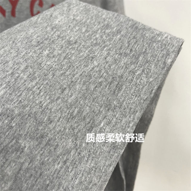Lucky cats~Love this lump grey! Korean round neck cartoon short-sleeved T-shirt top 24 summer clothing for women