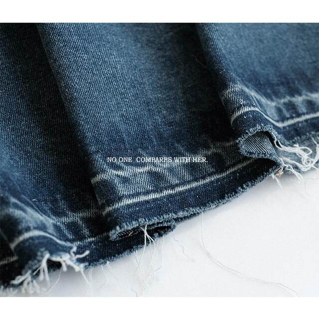 With her, she is not original, simple and versatile, autumn and winter new style retro washing water burrs, long denim skirt, umbrella skirt
