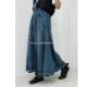 With her, she is not original, simple and versatile, autumn and winter new style retro washing water burrs, long denim skirt, umbrella skirt