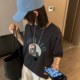 Slim and casual tee 2025 summer new color printed letter short-sleeved T-shirt versatile Korean women's top
