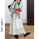 Sweet lace long skirt for women in spring and autumn design double-layer hollow lace elastic high-waist skirt stacked
