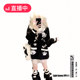 Navy neck Abipunk lazy Japanese black and white cute furry sailor neck sweater jacket