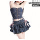 Cake skirt lace-up blue denim pleated skirt hot girl slim short skirt design skirt pants
