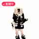 Navy neck Abipunk lazy Japanese black and white cute furry sailor neck sweater jacket