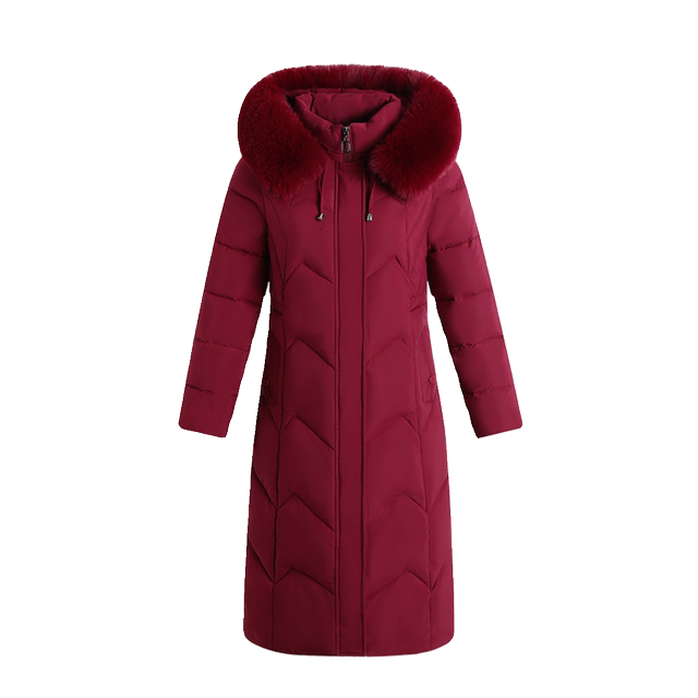 Middle-aged and elderly women's winter cotton coat mid-length over-knee thickened cotton jacket 50-year-old middle-aged mother wearing down cotton coat jacket