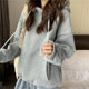 Solid color hooded sweatshirt for women loose autumn and winter 2024 new Korean style ins trendy top long sleeve jacket plus velvet
