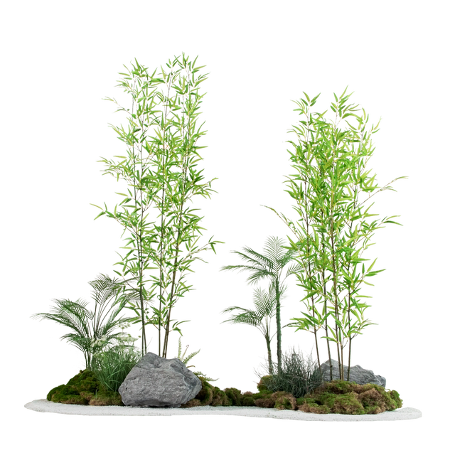 Simulated plants, fake bamboo, indoor and outdoor floor-standing Zen decorative partitions, screens, green plants, potted plants, landscaping, landscape ornaments