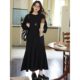 Early autumn large-size temperament long-sleeved sweatshirt dress for women 2025 fashionable casual and versatile black slim fish tail dress