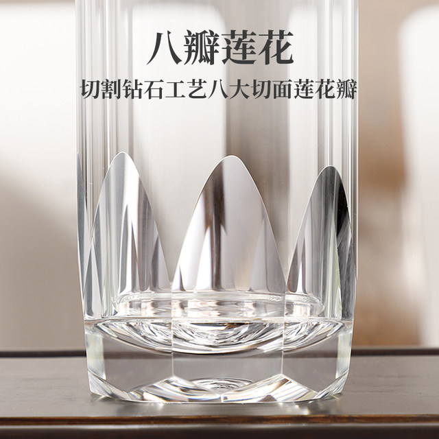 Geya Geya Pure Titanium Crystal Tea Cup double -layer official women's cup large -capacity glass glass water cup men's tea
