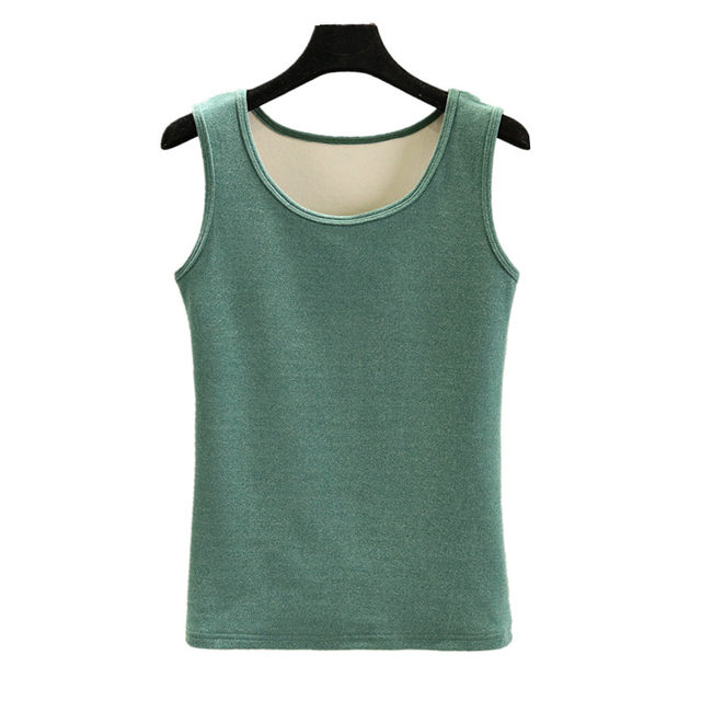 Women's new autumn and winter German velvet heated and warm camisole plus velvet thickened inner top and inner wear close-fitting bottoming shirt