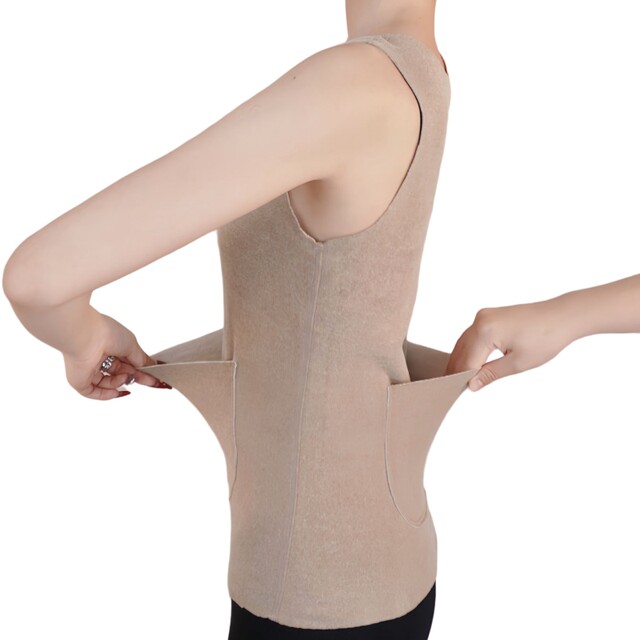 German Velvet Pocket Warm Vest Warm Palace Waist Protector Plus Velvet Thickened Inner Seamless Heating Bottoming Shirt Women's Close-fitting Top