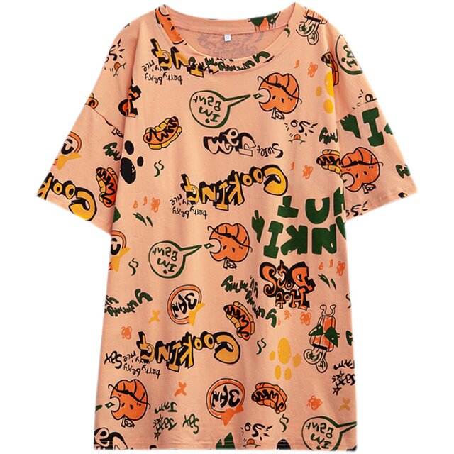 2025 summer new large-size cotton short-sleeved T-shirt for women 200Jin [Jin equals 0.5 kg] Korean version fat mm slimming and fashionable belly-covering top