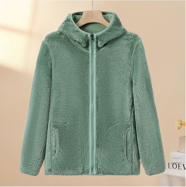 2025 new hooded fleece jacket middle-aged and elderly fleece sweatshirt mother autumn and winter lamb velvet jacket women
