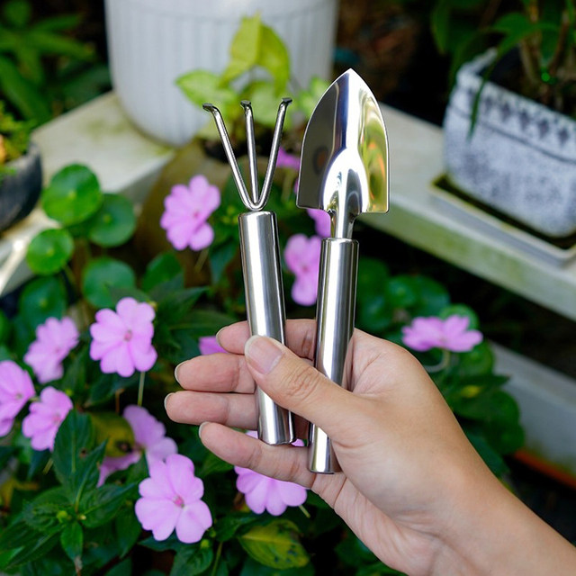 Cauliflower shovel gardening tool mini set outdoor shovel balcony potted stainless steel household loose soil rake
