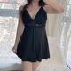 Fat Sister 2023 Summer New Style Plus Size Women's Clothes Loose Slim Belly Covering French Sexy Suspender Pajama Dress