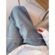 Blue embroidered iron diamond jeans for women's spring new large size high-waisted slimming wide-leg pants casual versatile straight pants
