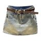 Distressed high-waisted denim short skirt for women to prevent exposure summer 2025 new versatile a-line hip skirt one-step skirt