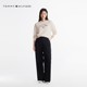 Tommy25 new spring and summer women's pure cotton letter embroidered hat-free round neck pullover sweatshirt 43844