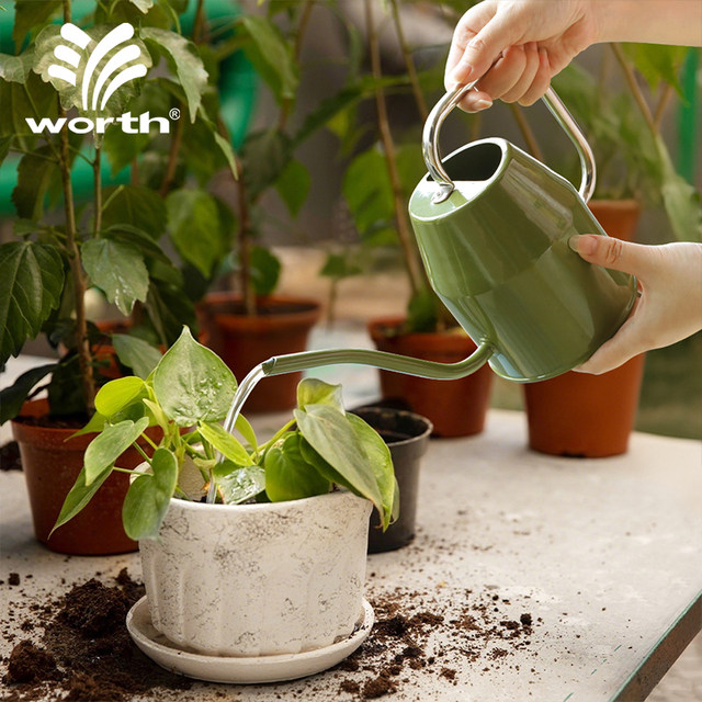 Worsch flower watering kettle long mouth sprinkler kettle iron gardening home large capacity pointed small mouth meaty watering kettle