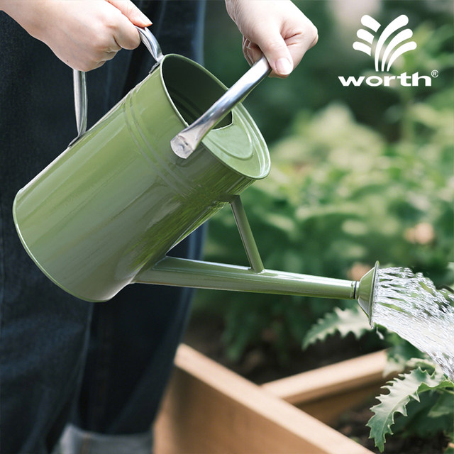 Worsch flower watering kettle long mouth sprinkler kettle iron gardening home large capacity pointed small mouth meaty watering kettle