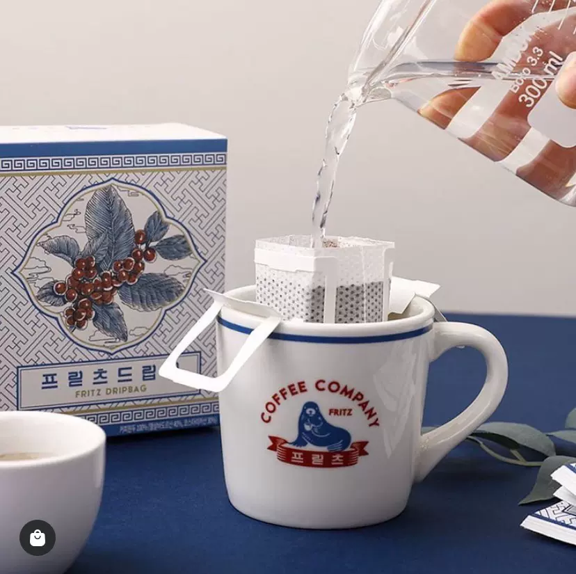 现货韩国ins网红咖啡店fritz Coffee小海豹马克杯情侣咖啡杯