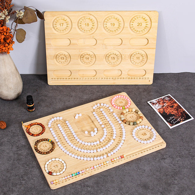 Handmade beaded design tray bamboo and wood jewelry tray display tray bracelet bracelet display stand DIY bracelet beaded tray