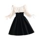 Spot 2025 summer outfit new internet celebrity skirt with waist slim and sweet one-shoulder round neck and two-shoulder off-shoulder a