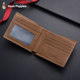 Hush Puppies Men's Wallet Short Genuine Leather Thin Card Holder Cowhide Driver's License Coin Purse Men's Multi-Card Slot Ticket Holder