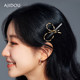 AJIDOU Ajidou hair clip women's acetate bangs clip leopard print bow edge clip light luxury one-word duckbill clip