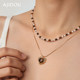 AJIDOU Ajidou Necklace Women's Maillard Clavicle Chain Tiger's Eye Love Necklace Light Luxury Accessories Sweater Chain