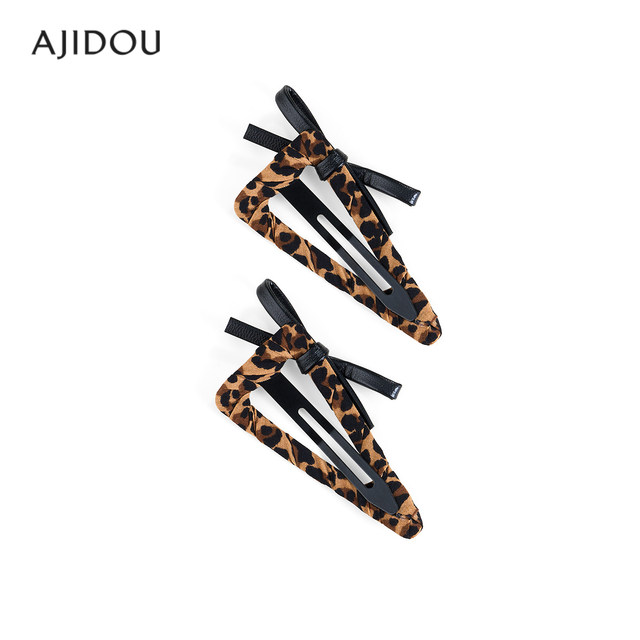 AJIDOU Ajidou hairpin side clip women's offline counter same style leopard print bangs clip trend hair accessories