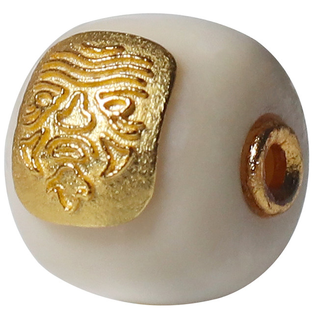 Mammoth tooth inlaid old-style bucket beads, separated beads, loose beads, top beads, Buddha beads bracelet, star and moon Rudraksha DIY accessories