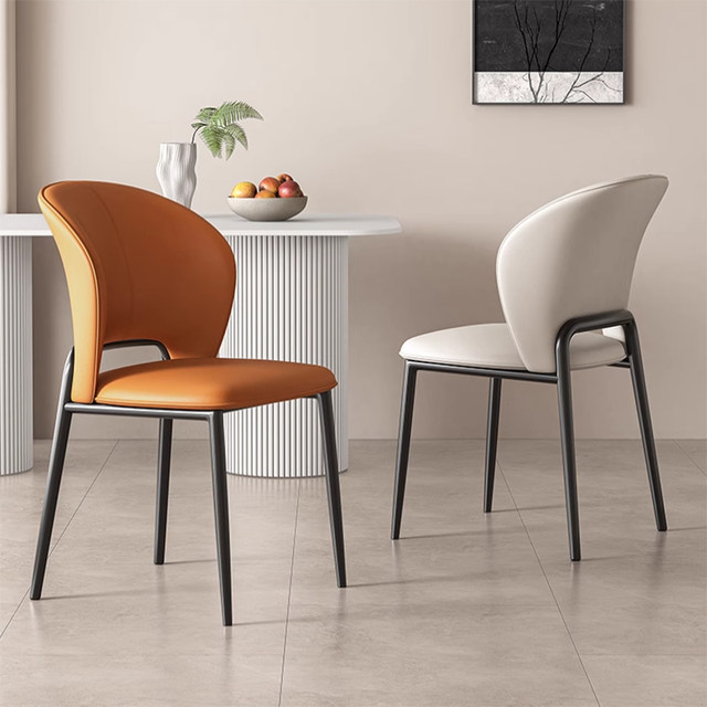 Image showcasing Italian minimalist dining chair household light luxury high -level ...
