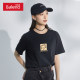 Benny Road Red Short Sleeve T-shirt for Women 2024 Spring New Year of the Year of the Year of the Dragon Clothes Loose Cotton Top Trendy Q
