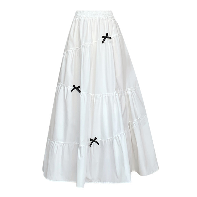 150 small super hot skirt 2025 spring and summer new white mid-length A-line fluffy cake skirt XXS145