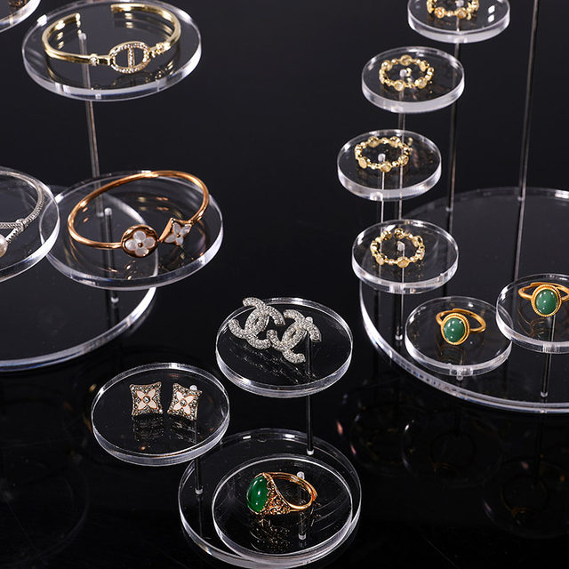 Acrylic ladder display rack cosmetics storage rack multi-functional jewelry store antique ornaments display rack hand-made rack